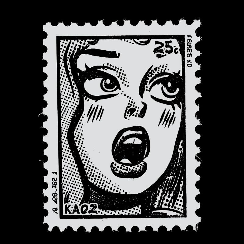 Comicfrau im Schock – Pop-Art Briefmarke