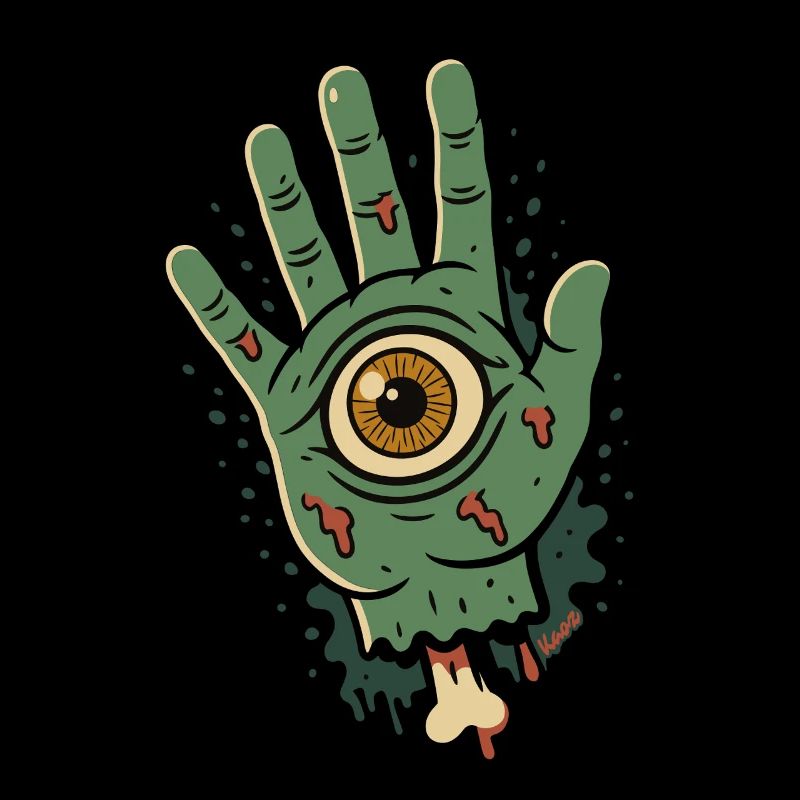 Main de zombie avec un œil