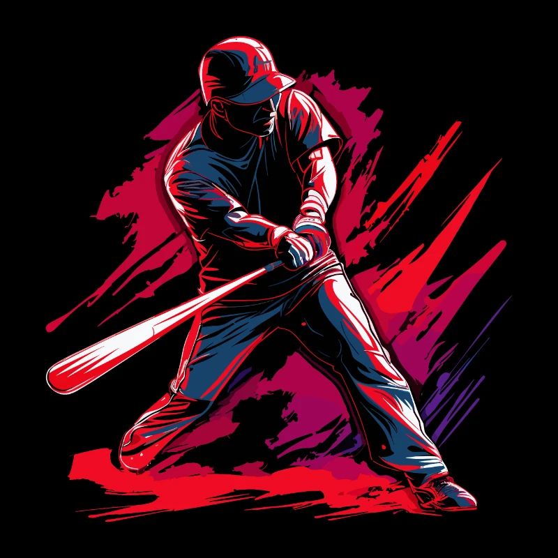 Baseball player in red pop art