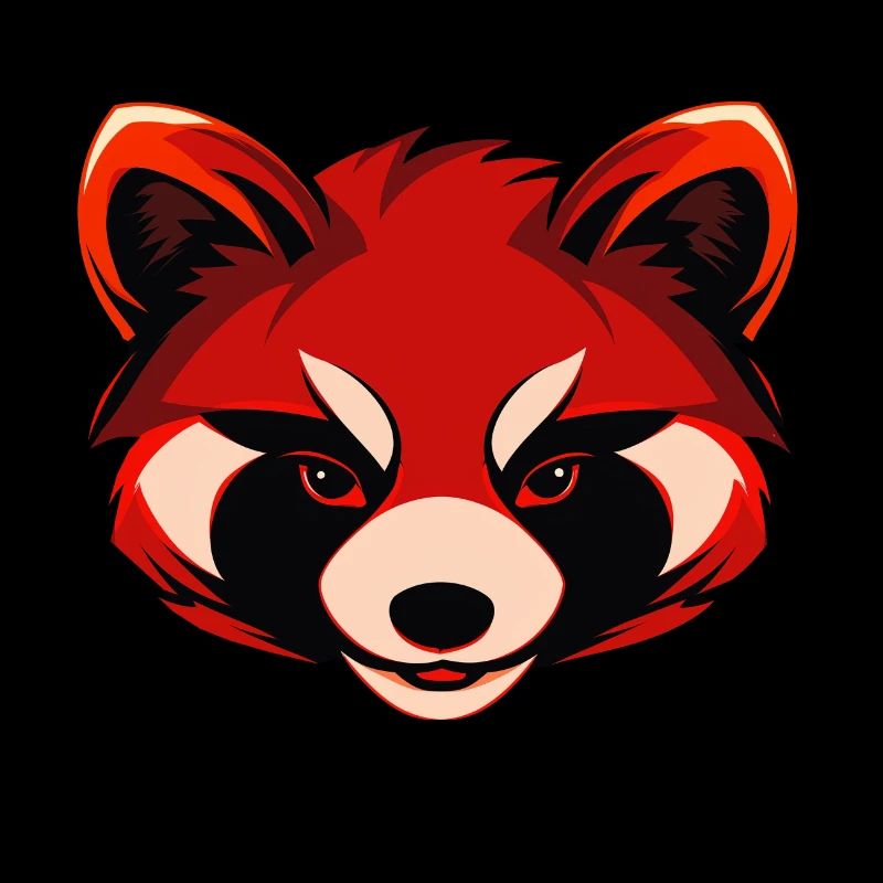 Roter Panda Low Poly Art Design