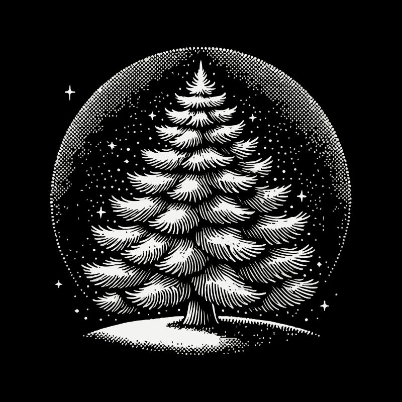 Atmospheric Christmas Tree Artwork