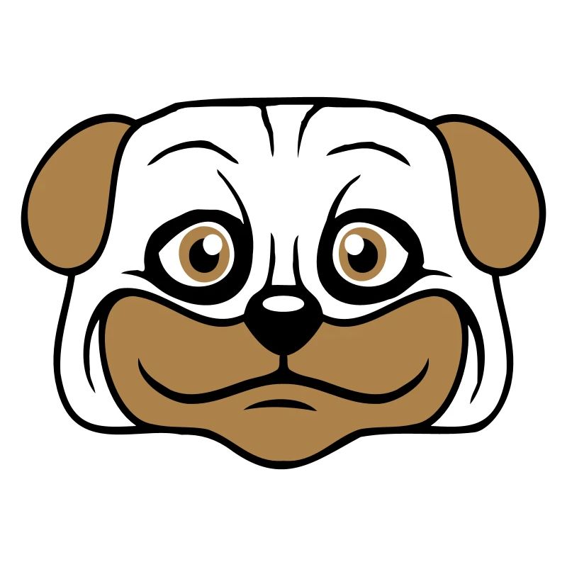 Hund Mops Klein Süß Dick Lieb Glücklich Comic Spaß