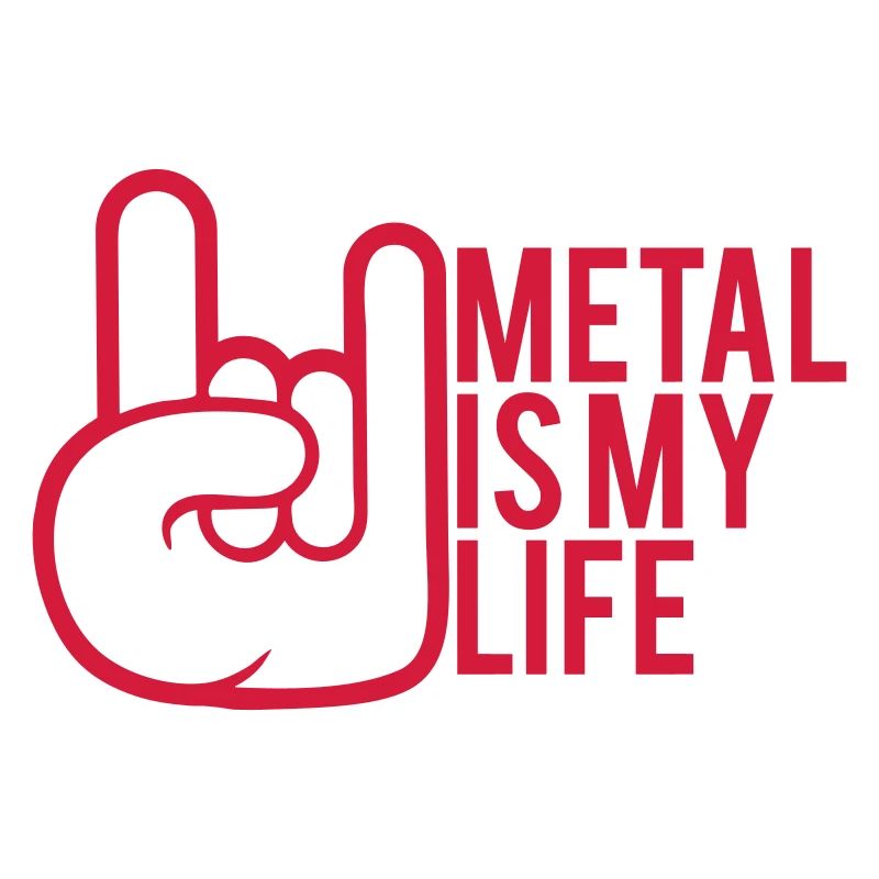 Metal Is My Life Hard Rock Hörner Comic Handgeste