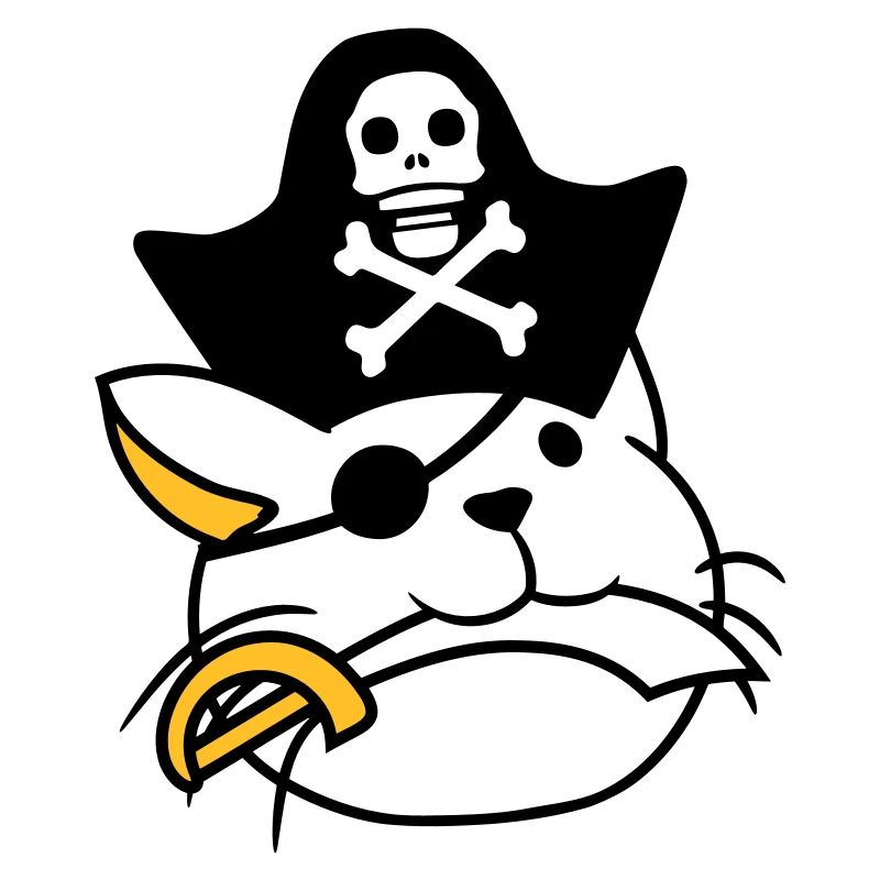Mignon Pirate Cat Buccaneer Oeil Patch Chapeau Sabre