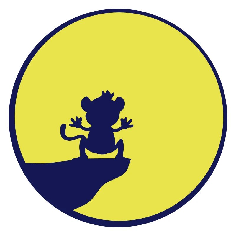 Werwolf Affe Silhouette Klippe Mond Sonne Nachts