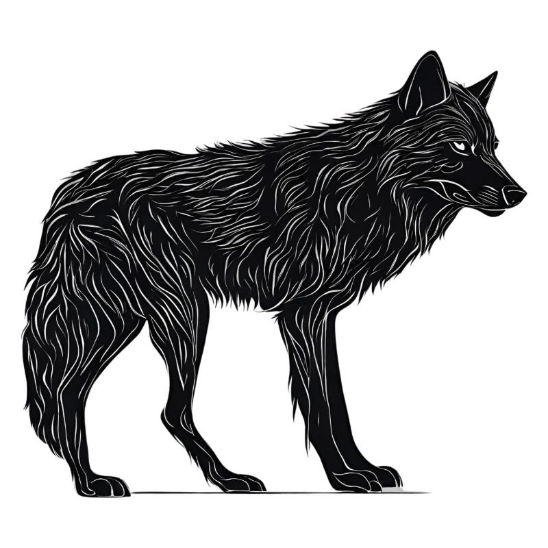Wilder Wolf - Schwarzer Wolf T-Shirt oder Pullover