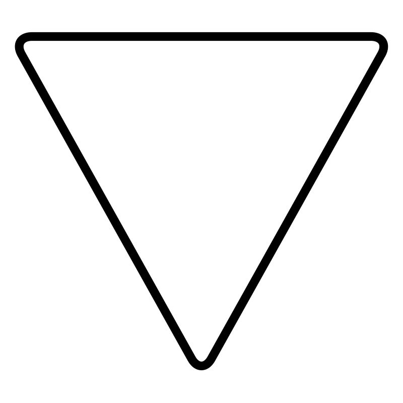 Triangle with rounded corners as a warning sign