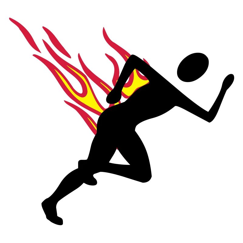 Jogger with flames