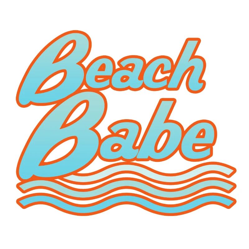 Typographie des vagues néon Beach Babe