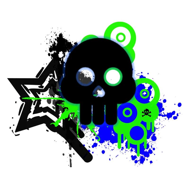 Neon Schädel Spritzer