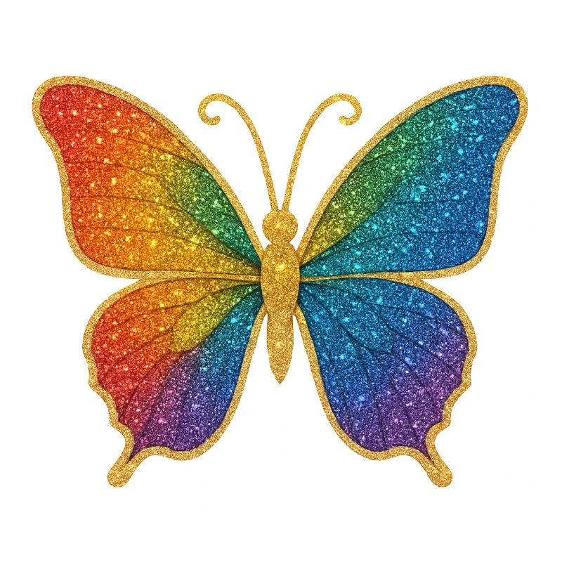 Glittering rainbow butterfly