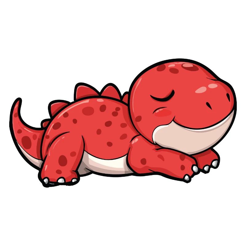 Roter Dinosaurier - hält ein Mittagsschläfchen