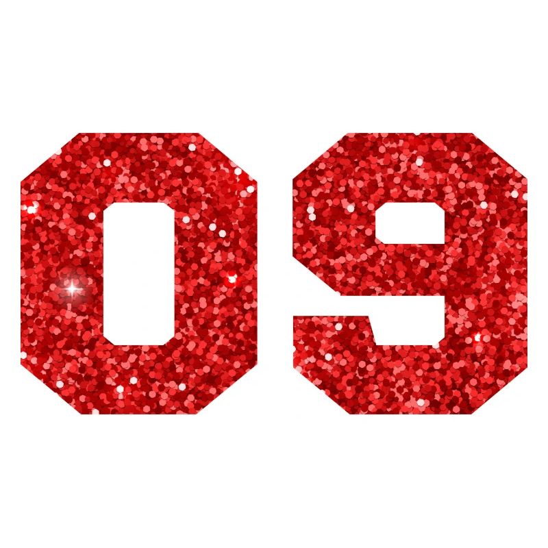 Nummer 9 Roter Glitzer - 9. Geburtstag