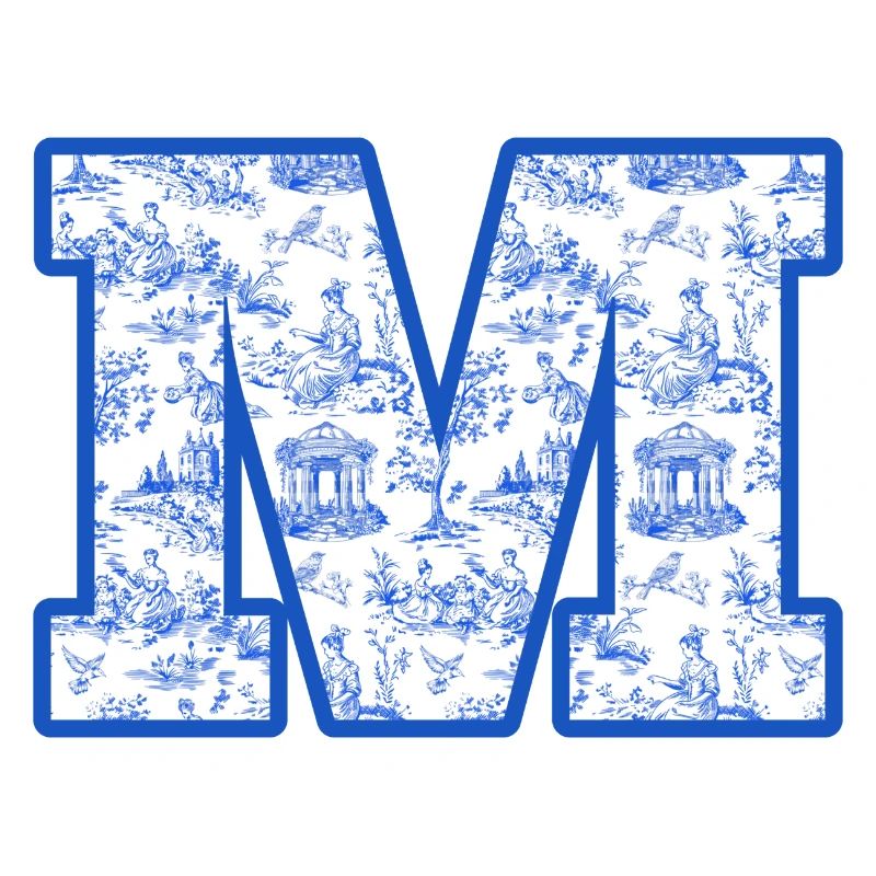 Buchstabe m blaue Chinoiserie