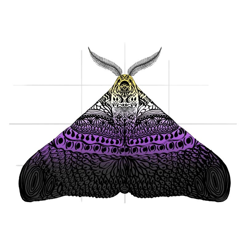 Non Binary Pride Moth Motif A