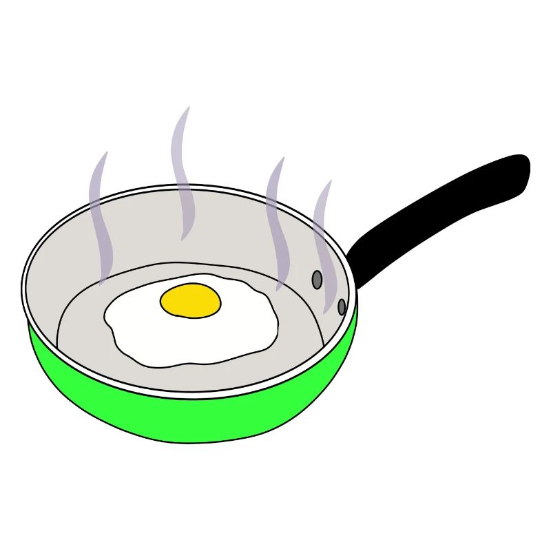 Fried egg in pan