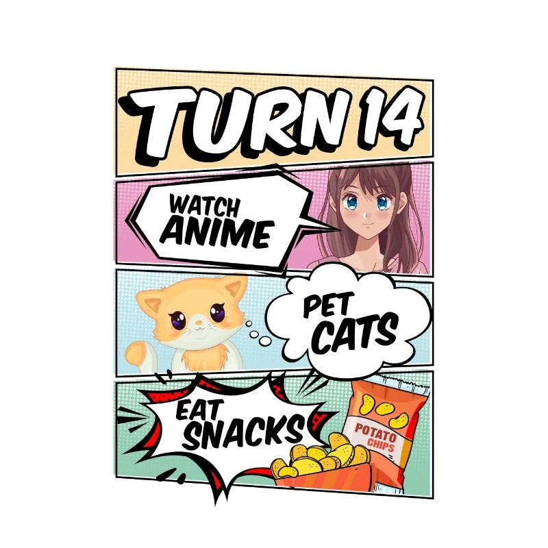 14. Geburtstag Anime Mädchen