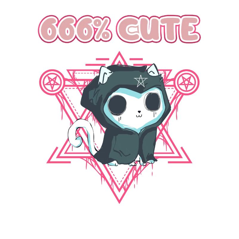 666% Mignon kawaii Satanic Goth