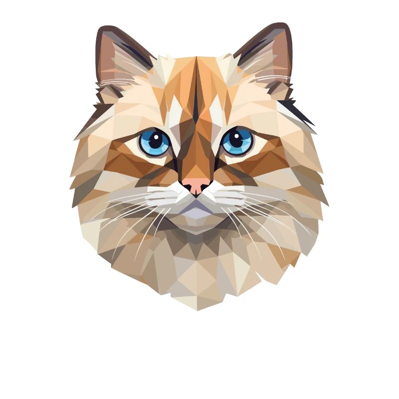 Conception de polygones de chat birman