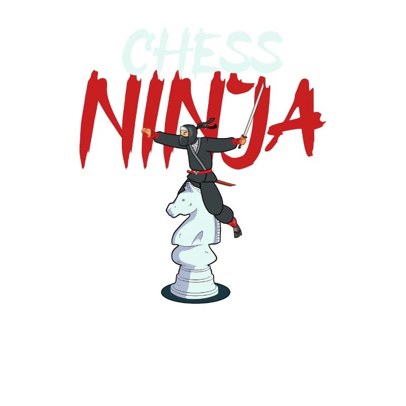 Chess Ninja Funny Board Game Player Fan