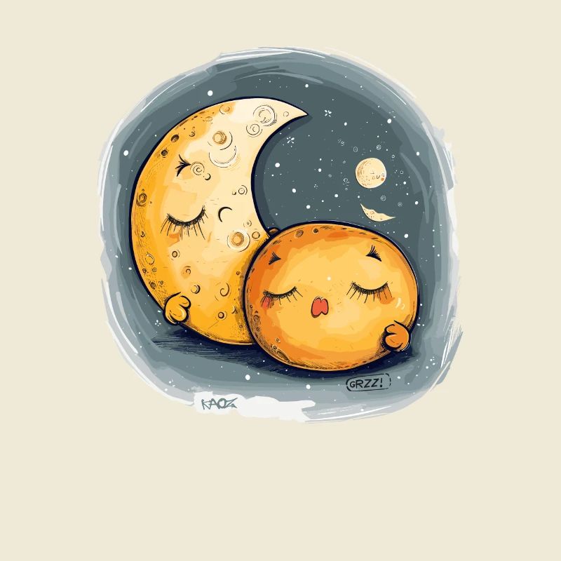 Biscuit endormi et lune