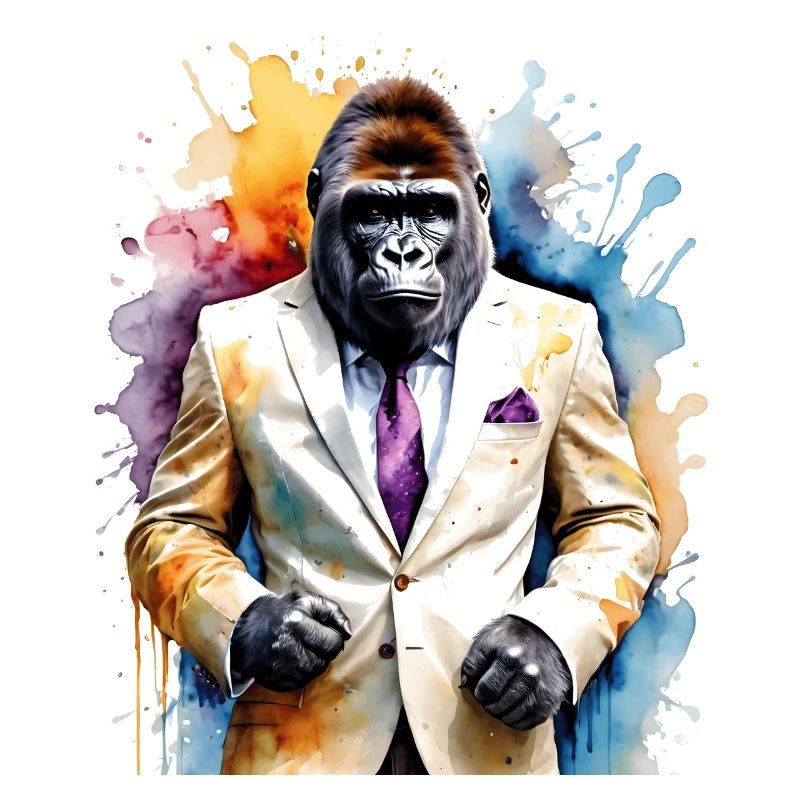 Gorilla Anzug Affe Bunt Tier Design Print
