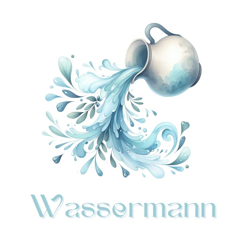 Wassermann Sternzeichen Aquarell Geschenk
