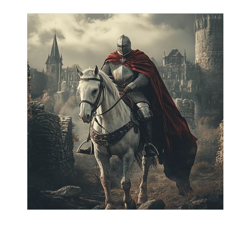 Ritter auf Pferd