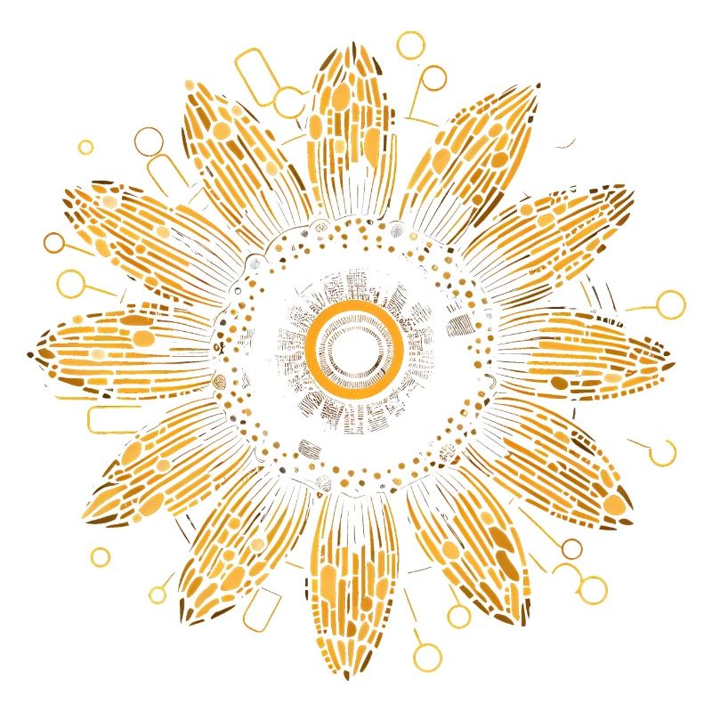 Boho Sunflower Mandala Pattern