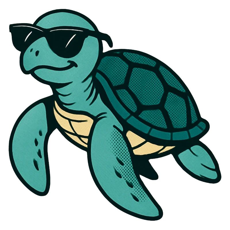 Cool turtle with sunglasses