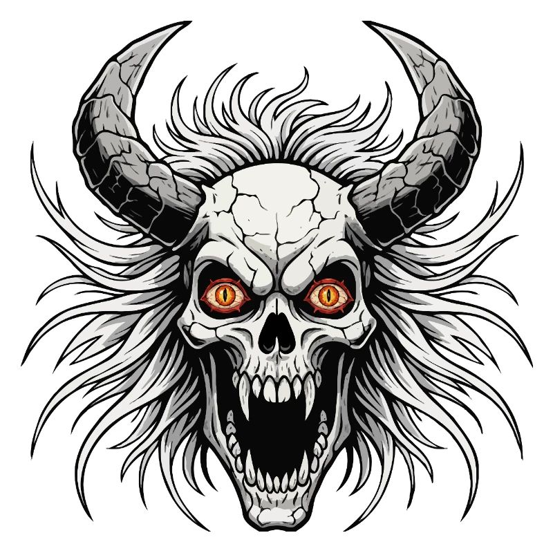 Devil skull with horns