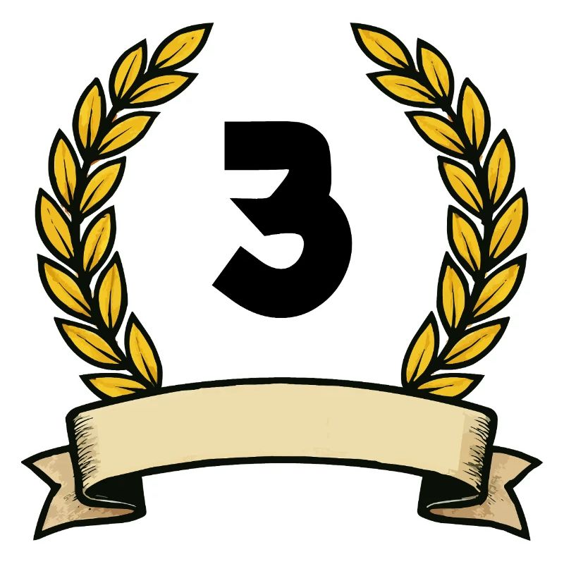 Couronne de laurier dorée numéro 3