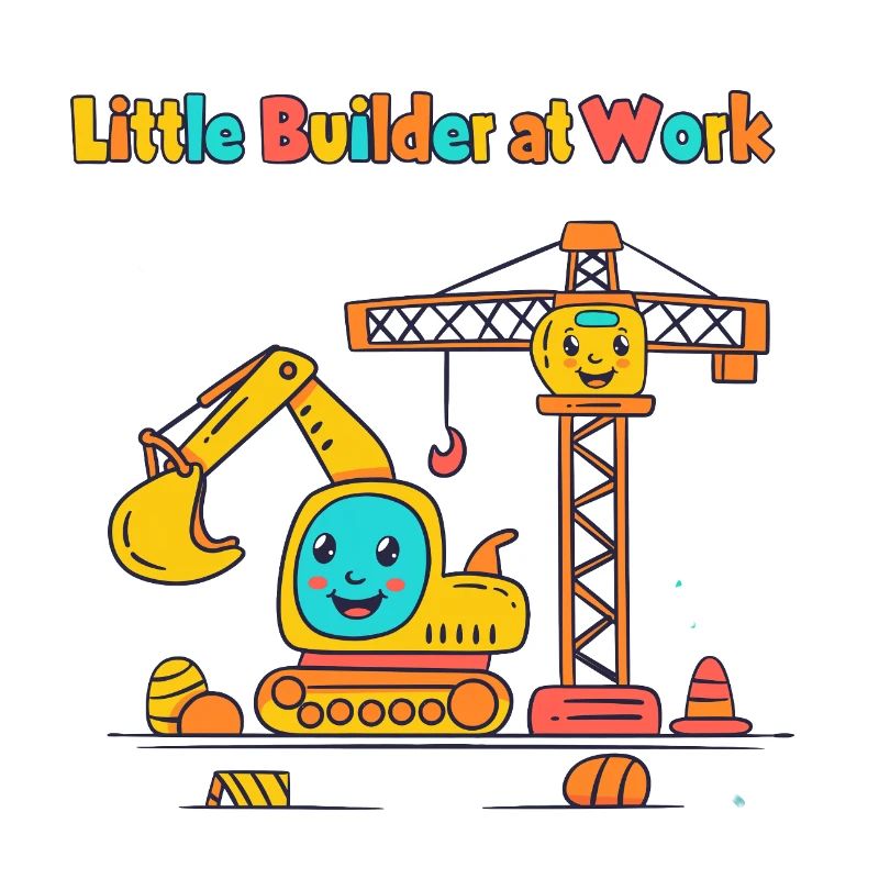 Little construction worker at crane