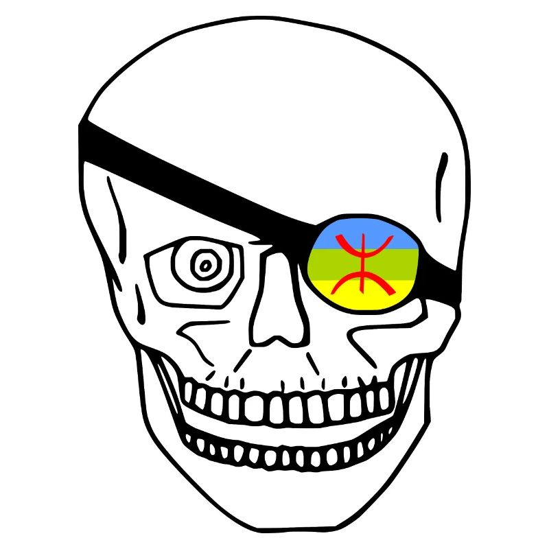 Crâne de drapeau amazigh
