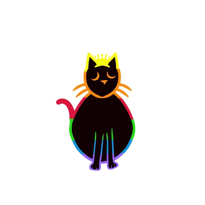 80er 90er Retro Regenbogen Katze Katzen