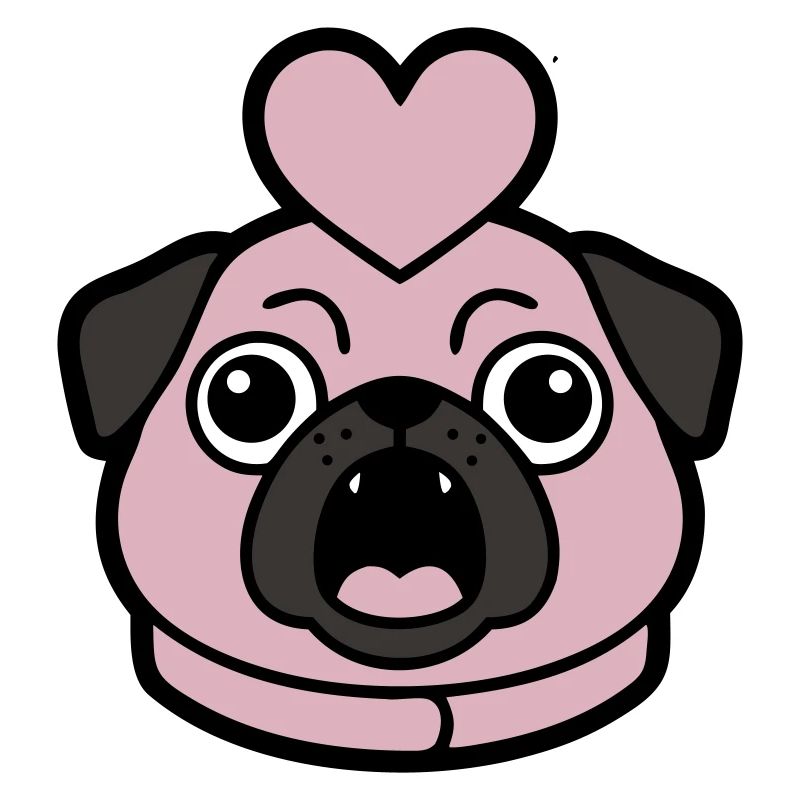 Mops Hund Herz Liebe Bellen