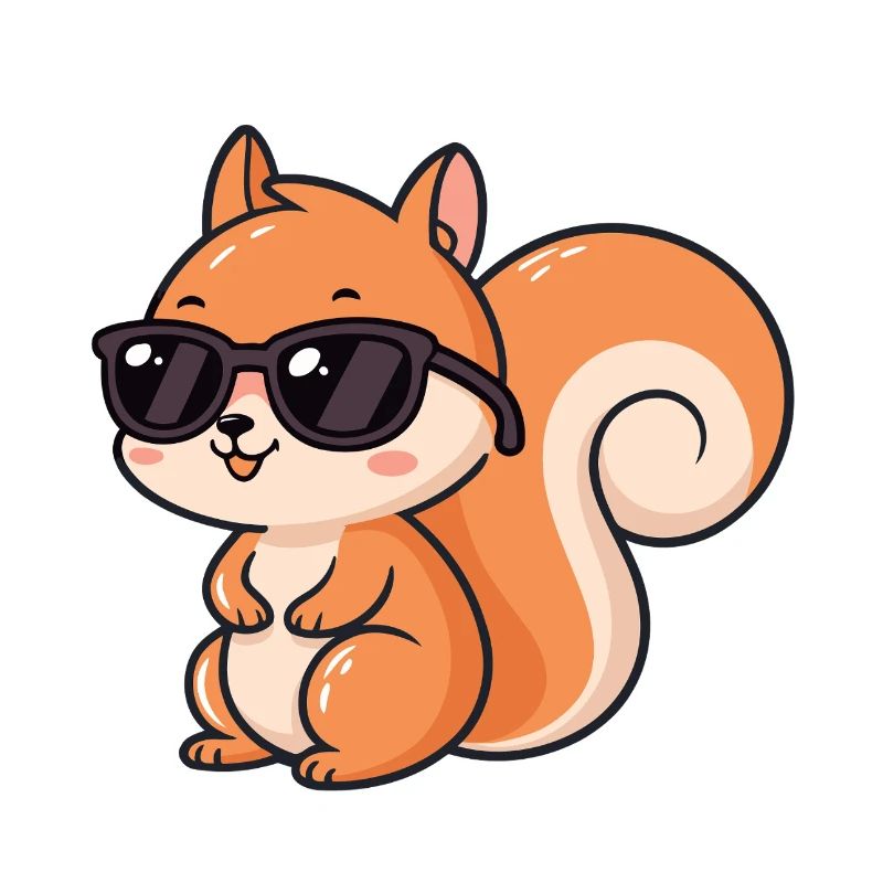 Cartoon-Eichhörnchen-Schwarzbrille