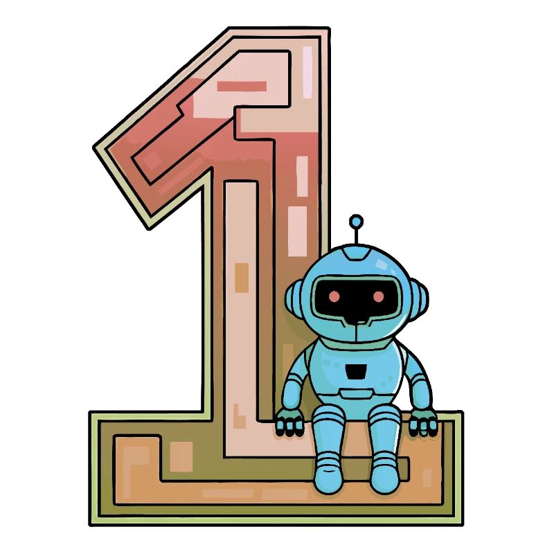 Ich bin 1 Jahr erster Geburtstag mit Roboter