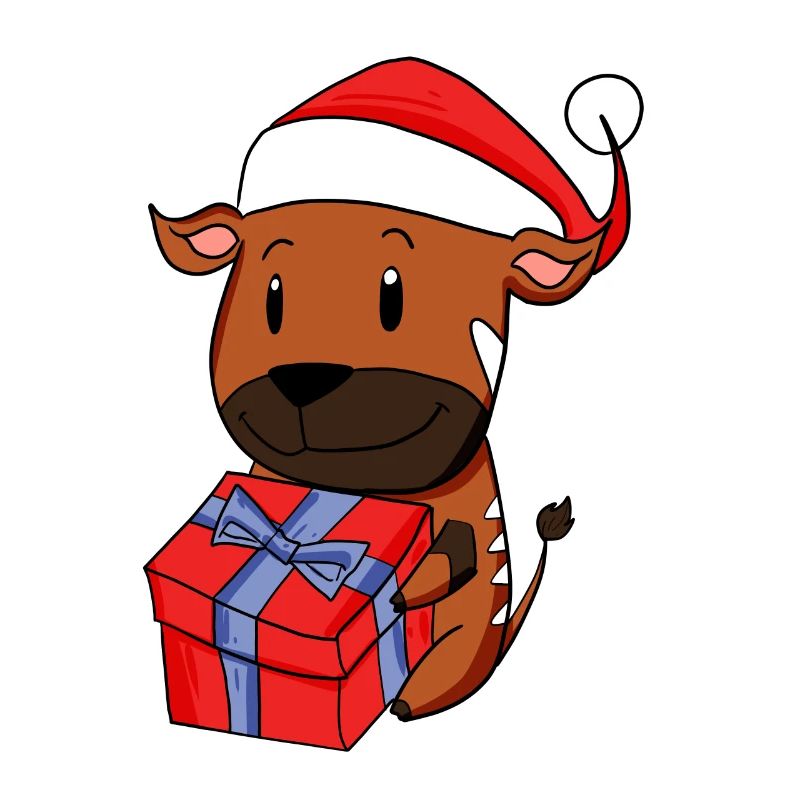 Noël Antilope Bébé avec Cadeau