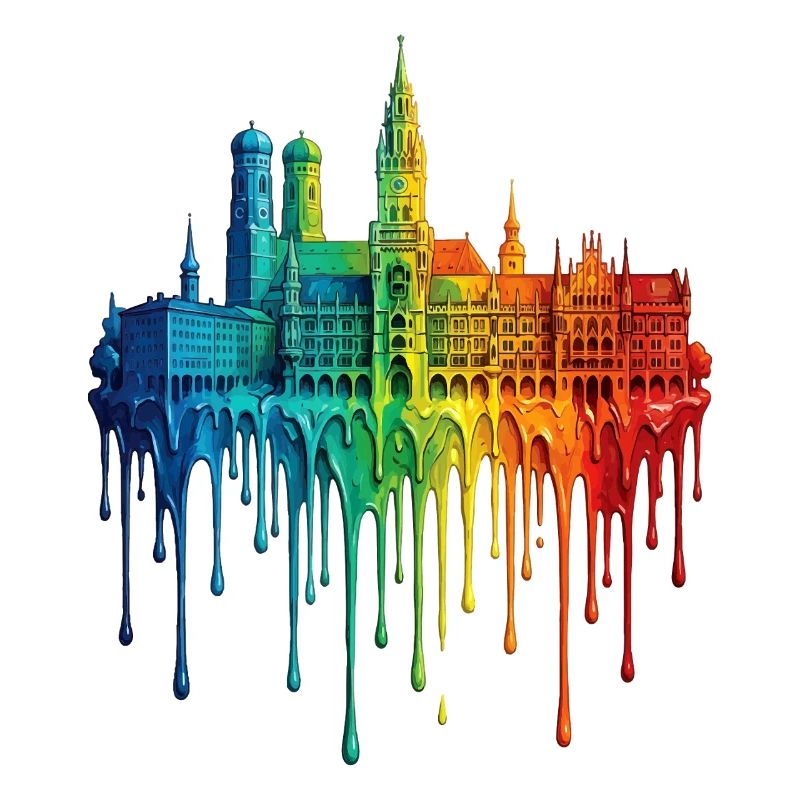 Munich with colorful gradient color
