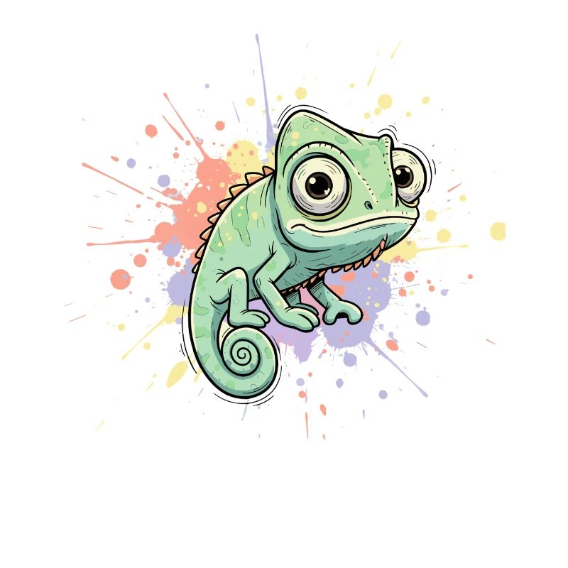 Éclaboussure caméléon aquarelle