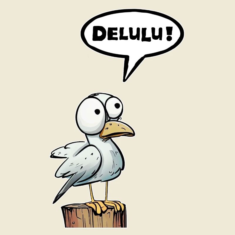 Seagull speech bubble Delulu