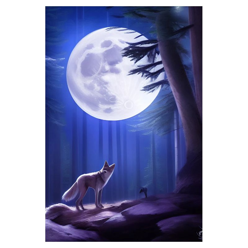 Wolf and Moon