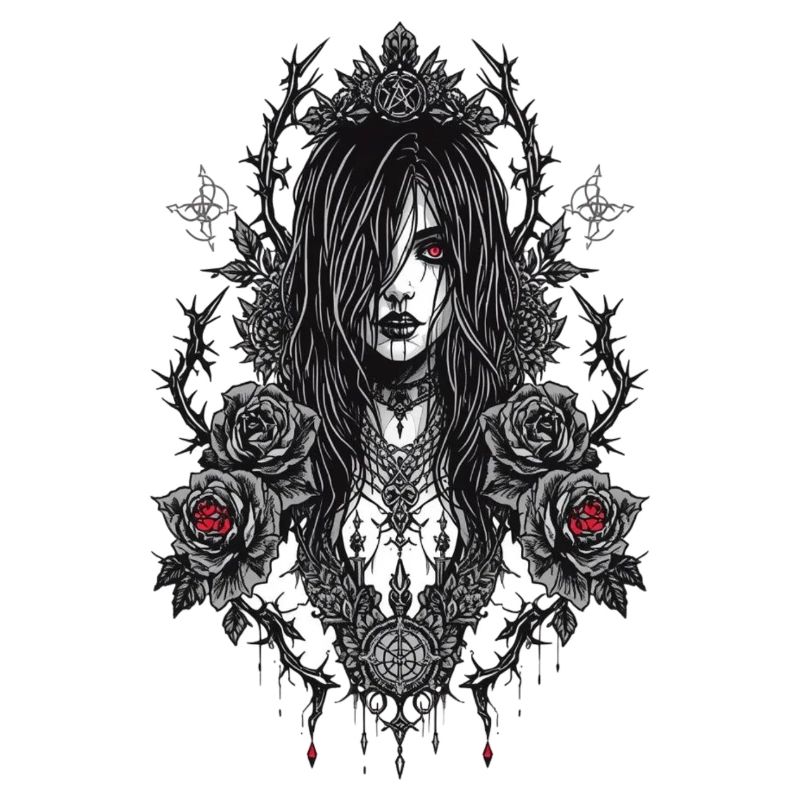 Gothic Rose Frame Portrait