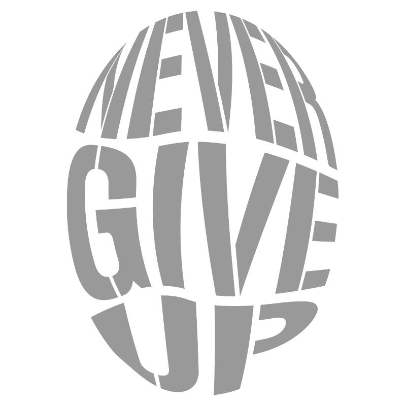 Big Bulky 3D Text never give up