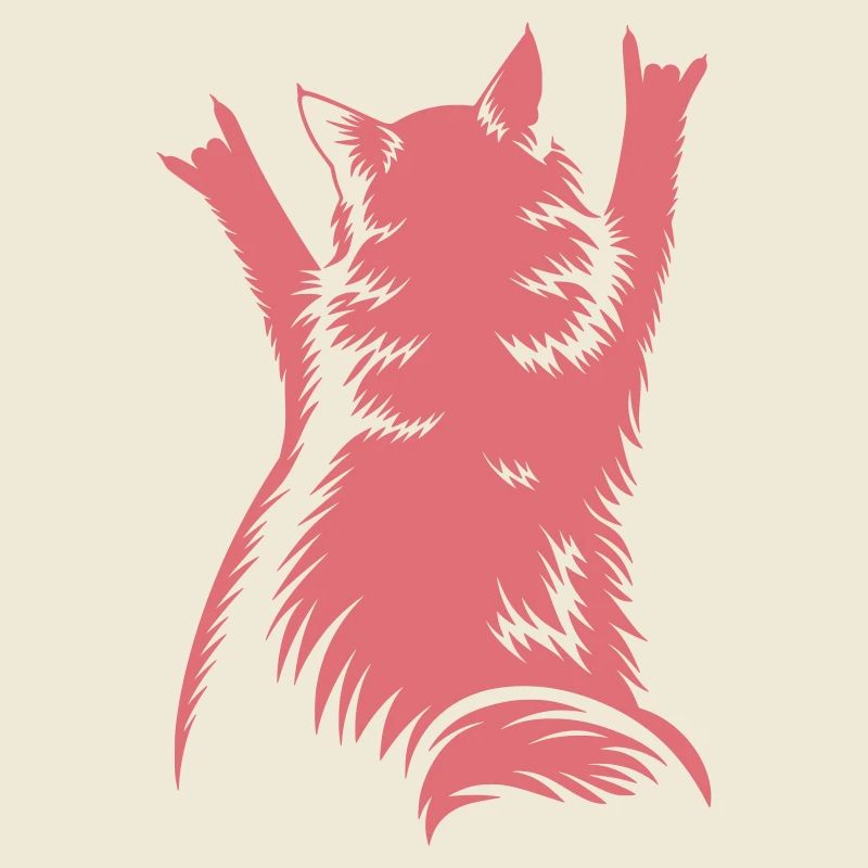 Rock Cat Back View – Devil Horns