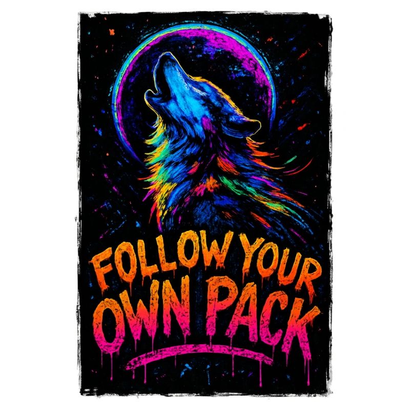 Alpha Wolf Multicolor-Design Folgen Sie Ihrem eigenen Rudel