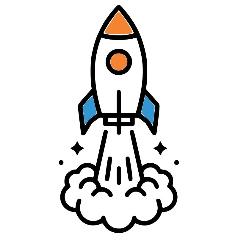 Rocket Launch Space Comic