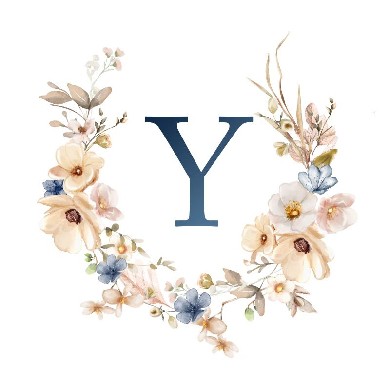Y monogramme, Floral, Boho