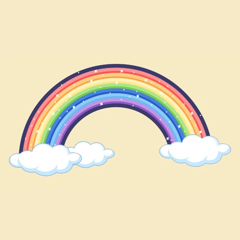 Arc-en-ciel vibrant sur les nuages